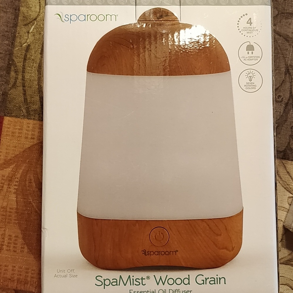 SpaMist Wood Grain Essential Oil Diffuser w/oils